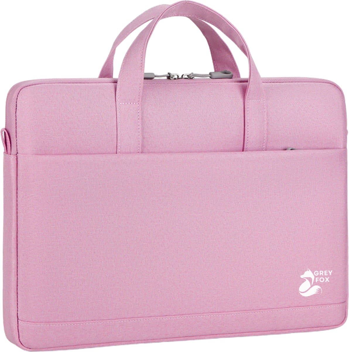 Grey Fox Laptophoes 15.6 inch - Laptoptas - Macbook / IPad / Thinkpad - Sleeve met Ritssluiting - Kofferinsteek - Incl. Schouderband - Roze