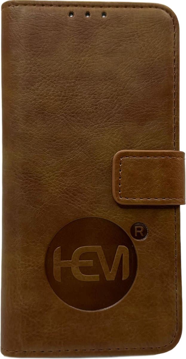 HEM leren Book Case (geschikt voor 15 Pro) iPhone 15 Pro hoesje met 3 pasjesuitsnedes - Portemonneehoesje - Pasjeshouder - Bronzed Brown