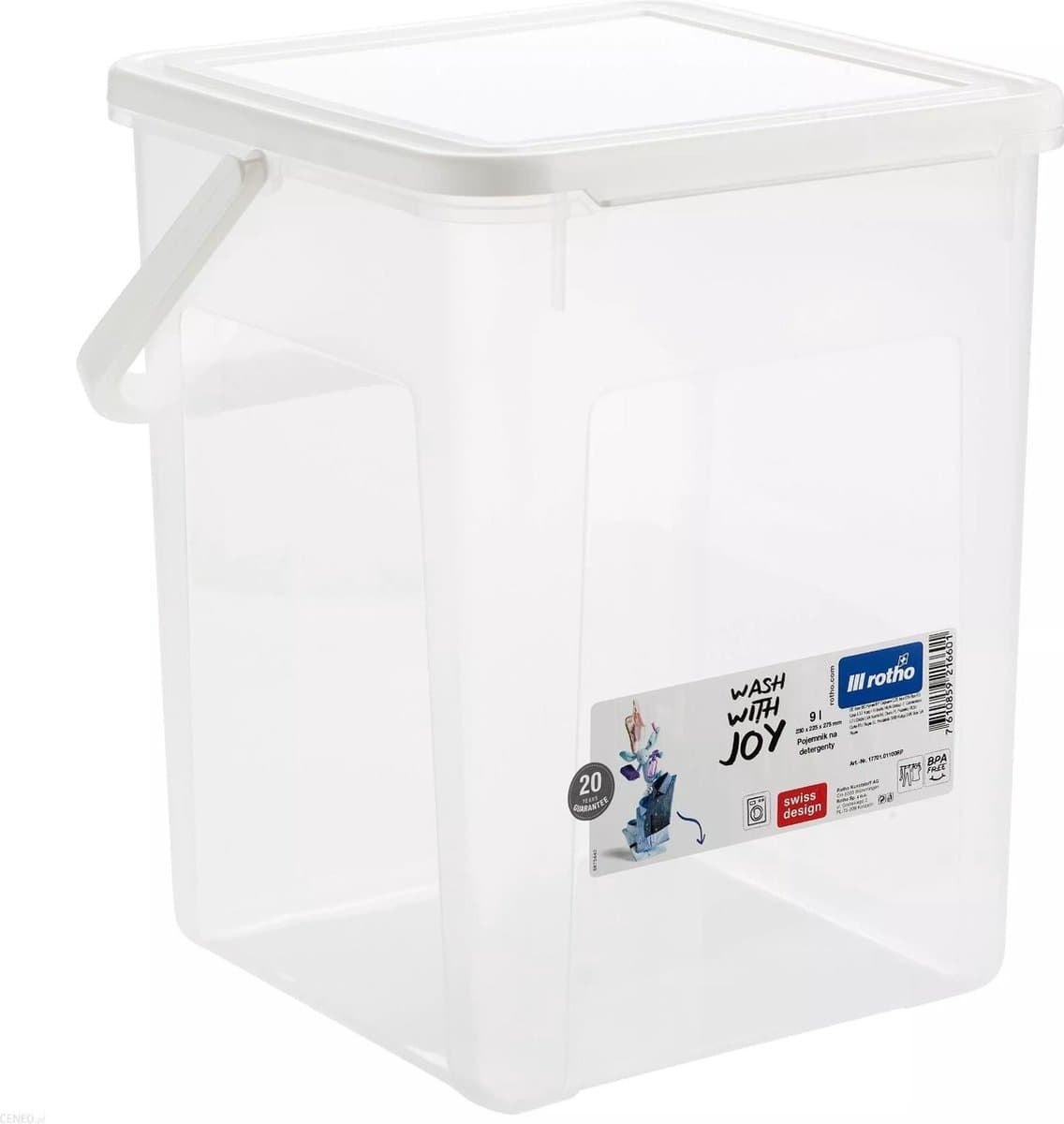 Rotho - Poedercontainer, tabletten, wasmiddelen 9L - transparant