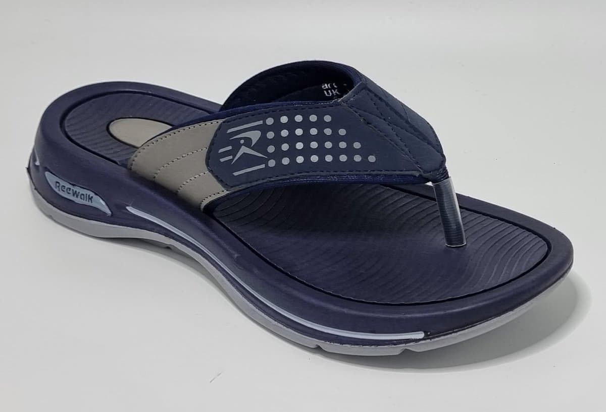 Reewalk® - Heren Slippers – Heren Teenslippers – Memory Foam Voetbed – Licht Gewicht Heren Slippers - Blauw – Maat 40