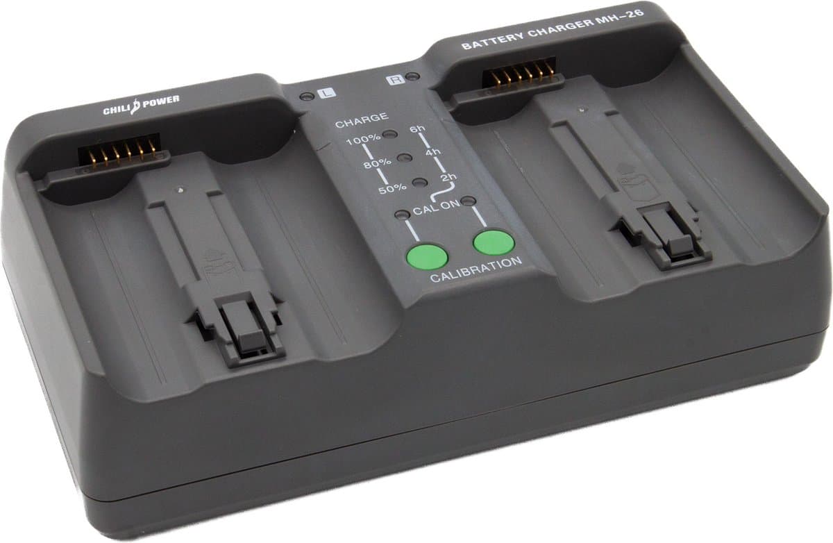 ChiliPower Duo oplader voor 2 accu's Nikon EN-EL18 en EN-EL18D
