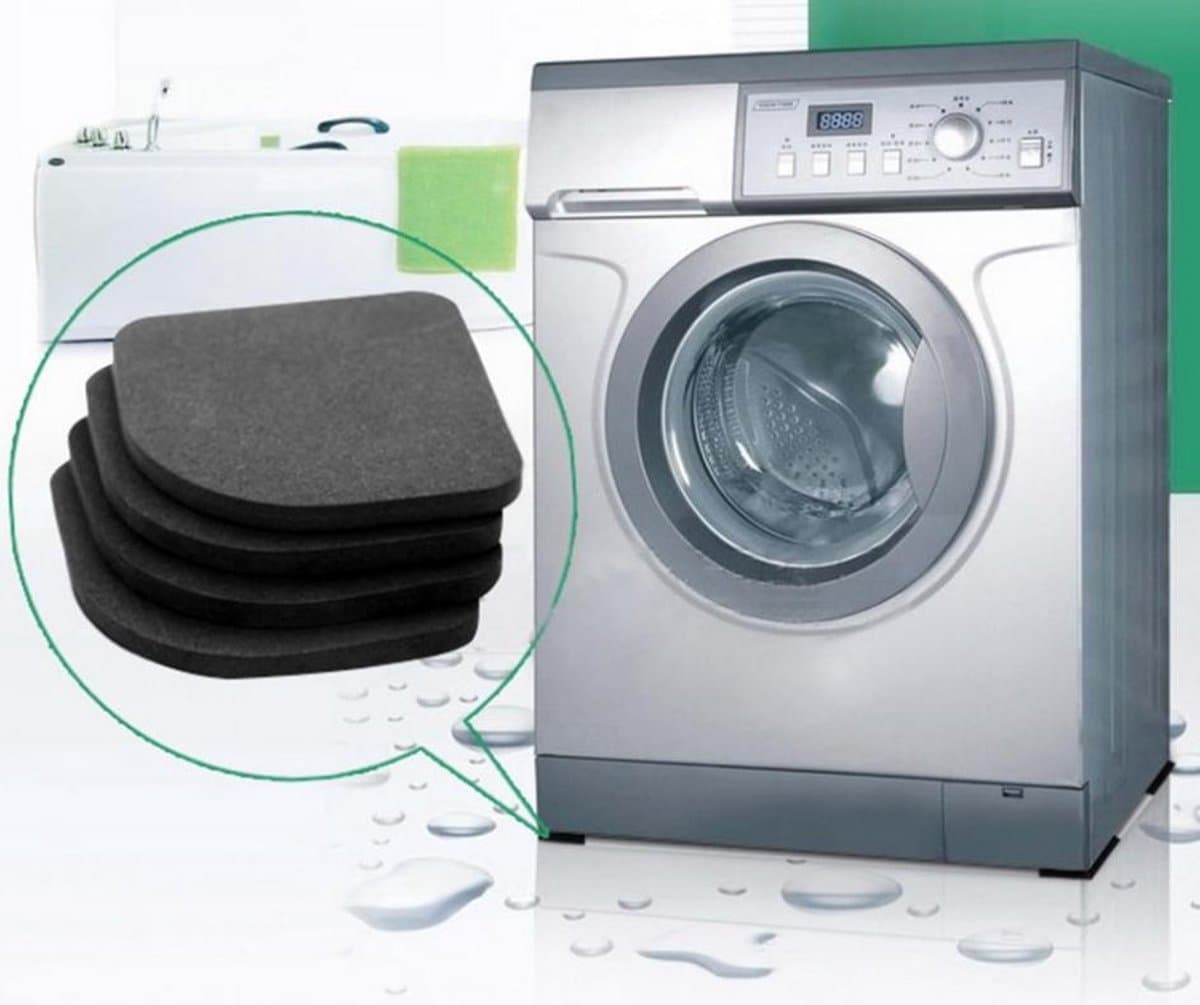 Anti-Slip matjes voor wasmachine, droger, koelkast, kast of ander apparatuur - Trillingsdempers - Geluiddempers - 4 Stuks