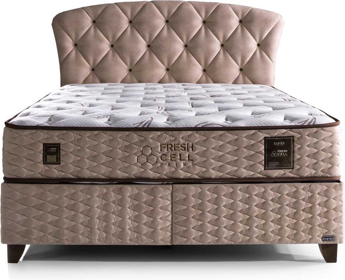 BSS Bedding Freshcell - Boxspring bed met Opbergruimte - boxspring 140x200 - incl. luxe matras en hoofdbord