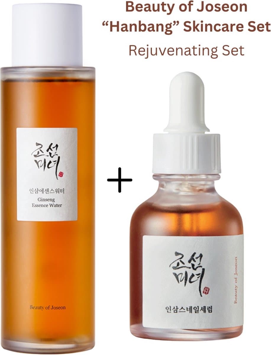 Beauty of Joseon Ginseng Essence Water + Ginseng Repair Serum Set - Hydraterend & Anti-Aging Gezichtsverzorging - Vermindert Fijne Lijntjes & Stimuleert Collageen - K-Beauty Must-have -Voedende Ginseng Duo Voor Doffe Huid