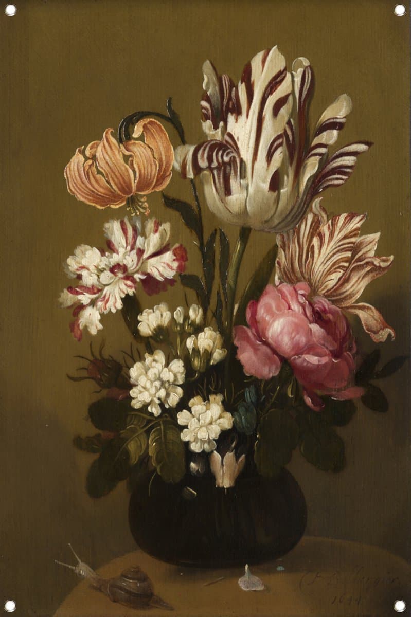 Bloemstuk - Hans Bollongier posters - Bloemen tuinposter - Tuinposters Natuur - Tuinposter - Buitenschilderij schutting - Wanddecoratie tuinposter 40x60 cm