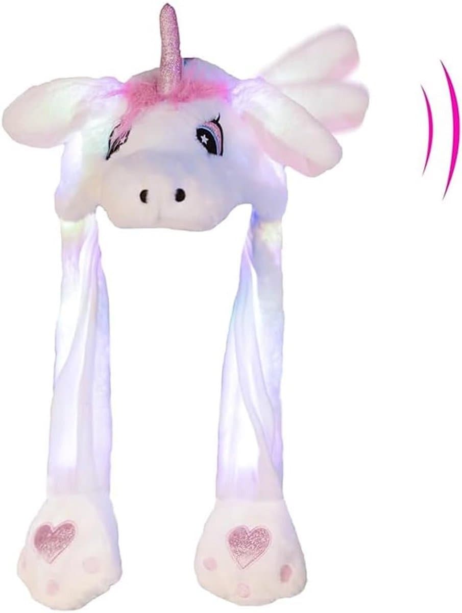 LED Wrap Oorhoed met Bewegende Lichtgevende Oortjes - Cadeau voor Kinderfeestjes en Cosplay