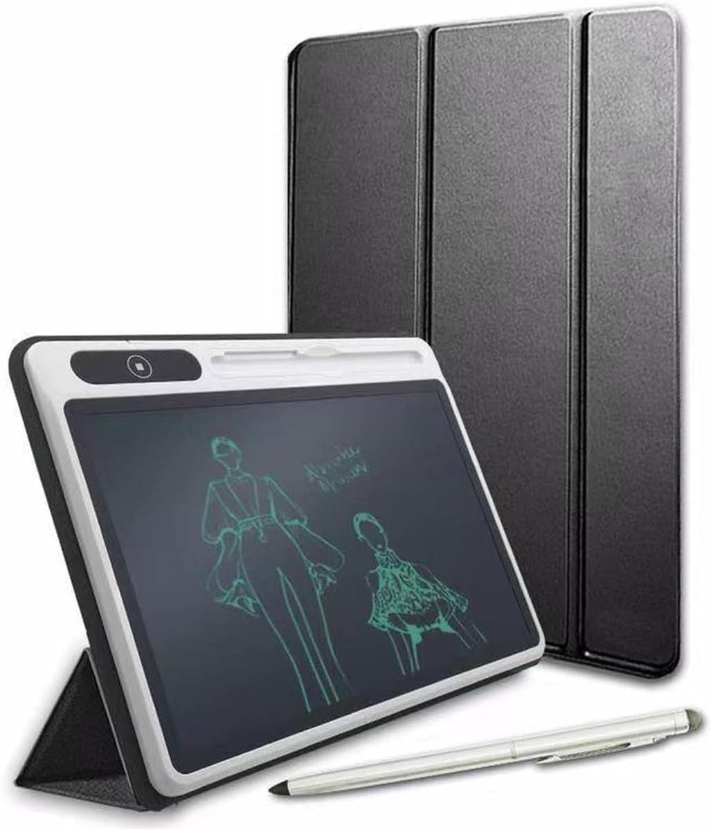 Tekentablet LCD - Schrijfbord Digitaal - Kinderspeelgoed Knutselen - Drukgevoelig Slim Scherm - 24x18x2 cm - Zwart