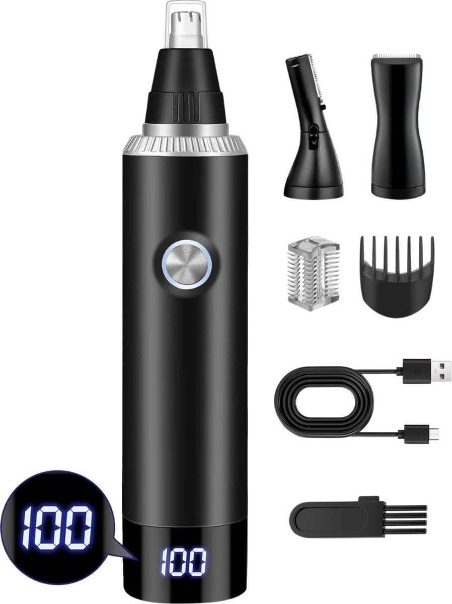 NBAP® Neustrimmer Mannen - Bodygroomer - Scheerapparaat - Oortrimmer - Zwart
