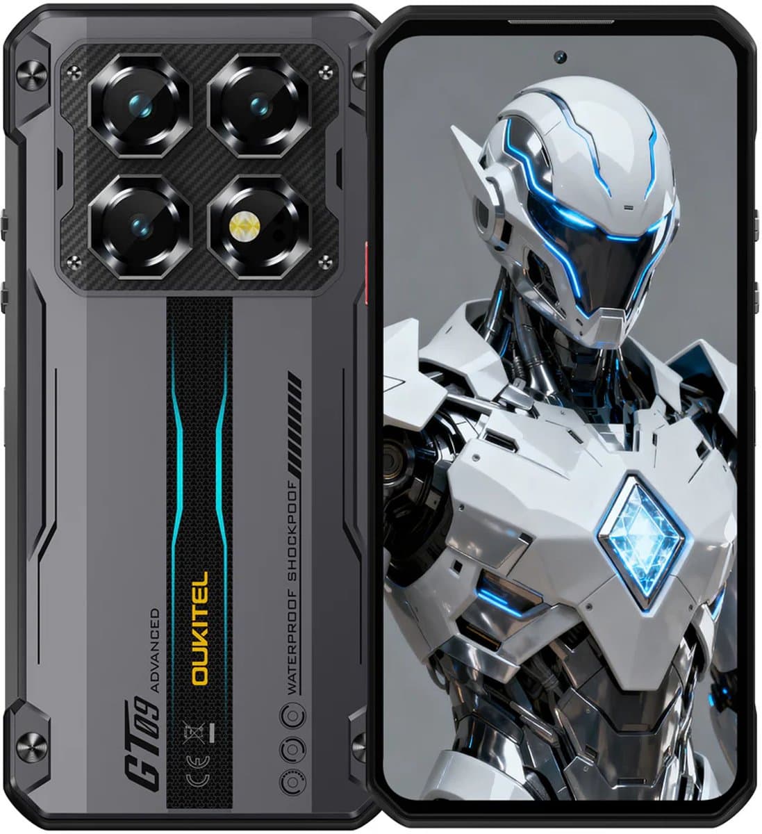 OUKITEL WP60 5G Rugged Smartphone - 16GB RAM + 512GB Opslag - 7,2 inch HD+ Scherm - 10000mAh Batterij - 108MP Camera - NFC - Android 15 - Zwart