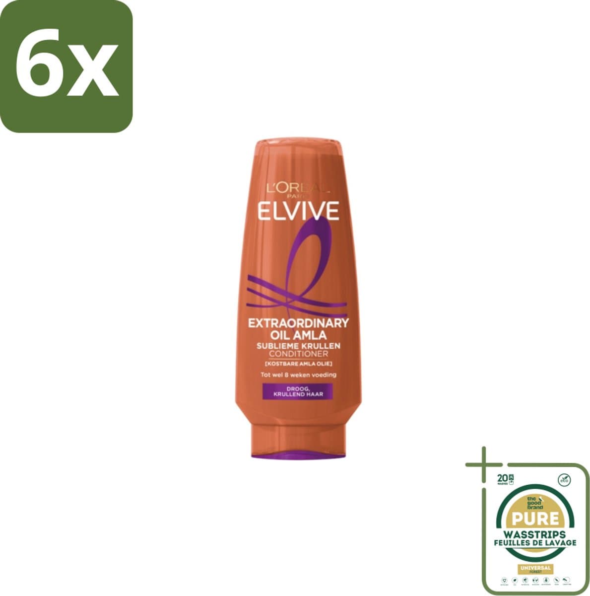 L'Oréal Elvive Extraordinary Oil Krulverzorging Conditioner 200 ml - Voordeelverpakking - 6 stuks - Krulhaar - Voeding