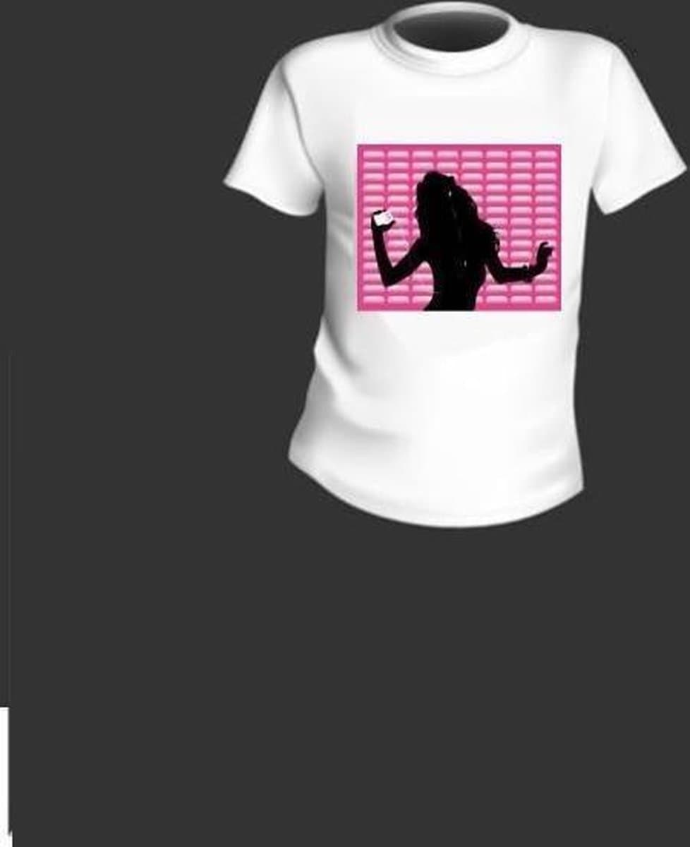 LED - T-shirt - Equalizer - Wit - Purple Lady - XS