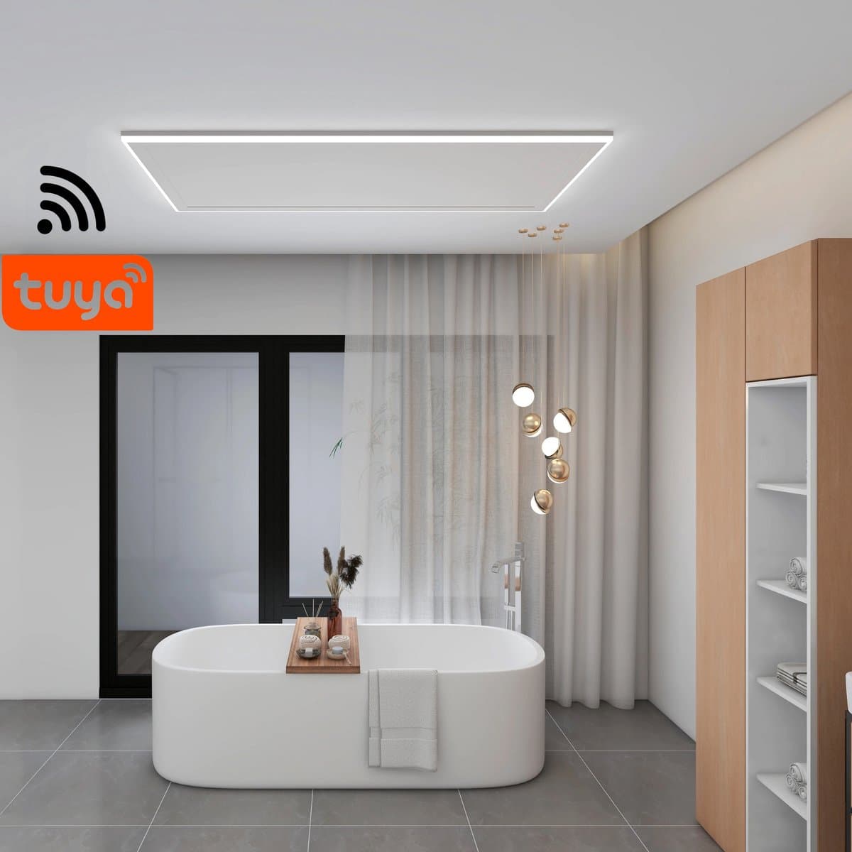 VH Infrarood paneel met LED verlichting & Wifi - Hoog vermogen IR - Instelbare lichtkleur - Dimbaar - 63 x 128 cm - 840 Watt