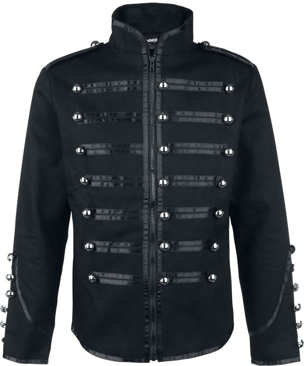 Banned Military Drummer Heren Uniformjas - zwart - M