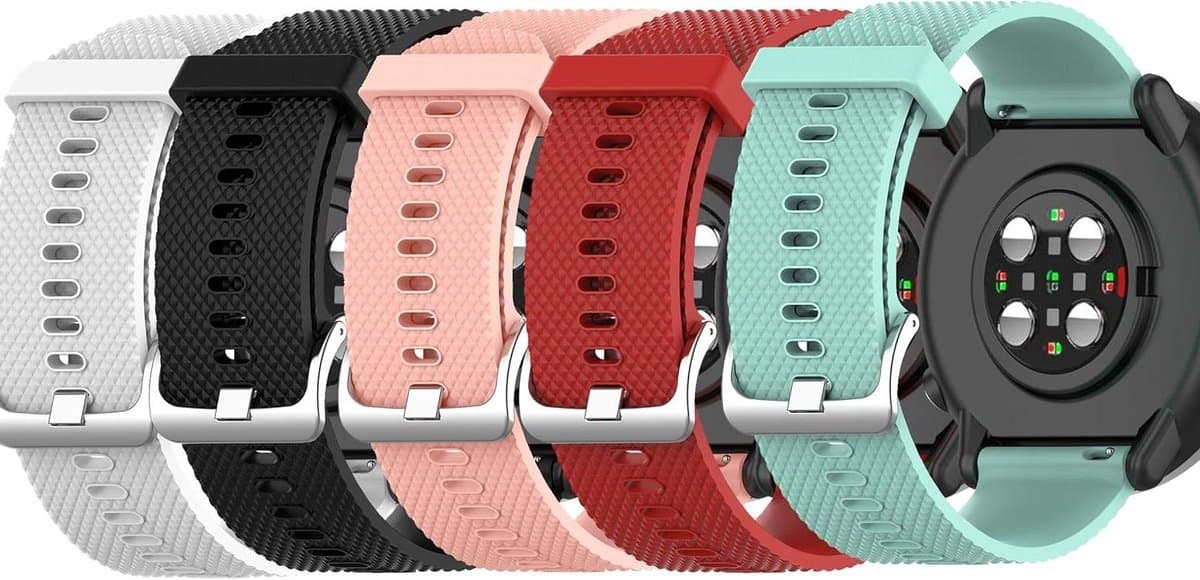 Sport Horlogeband - Smartwatch Band - Dagelijks Gebruik - Verstelbare Pasvorm - 20 mm - Zwart