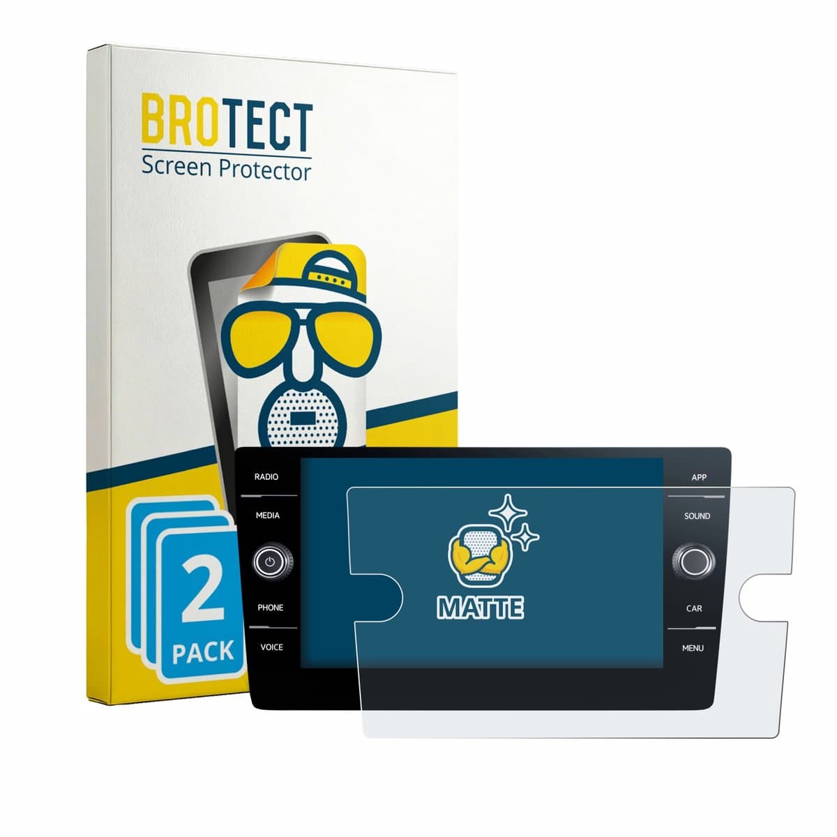 BROTECT - Screenprotector voor Volkswagen T6.1 California Discover Media 8" (2020-2024) - Folie Beschermfolie matte 2 Stuks