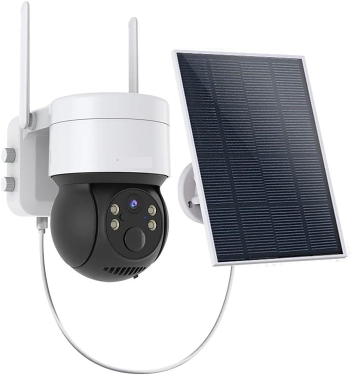 Beveiligingscamera Buiten - WIFI Camera - Huis Bewaken - Zonne-energie Laden - 2MP Resolutie - Wit