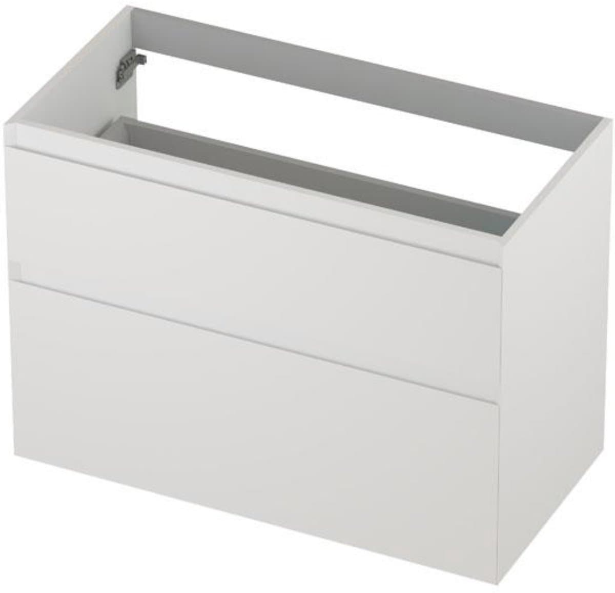 INK - Onderkast 2 Laden Greeploos Gelakt 45gr A-symmetrisch - 900x450x650 Mm - Mat Wit