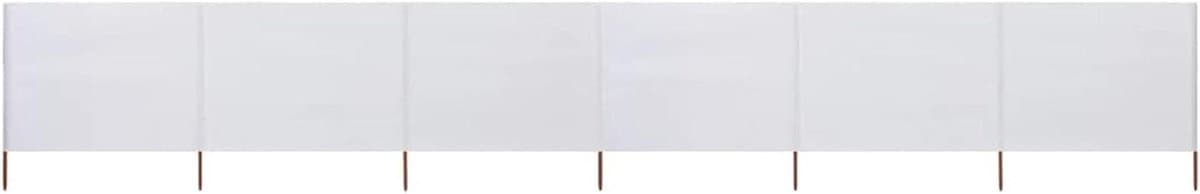 6-Panel Paravent - Windscherm Tuin - Buiten Privacy - Duurzaam Vliesdoek - 800 x 160 cm - Wit Zandkleurig