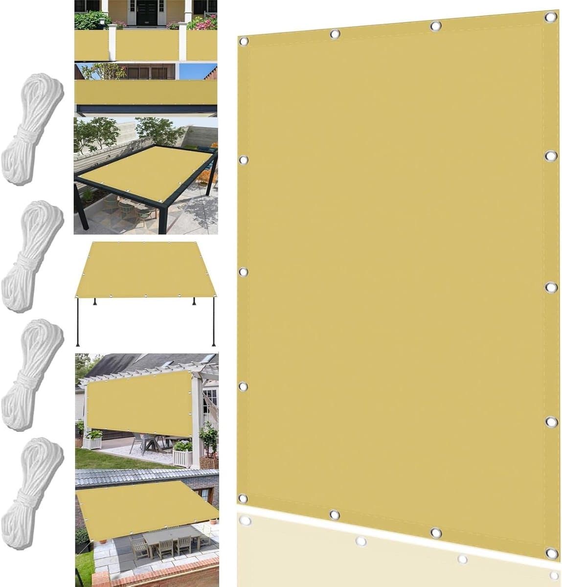 Schaduwdoek Rechthoekig - Schaduwzeil Zonwering - Buiten Beschutting - 98% UV-blokkering - 70x540cm - Creme