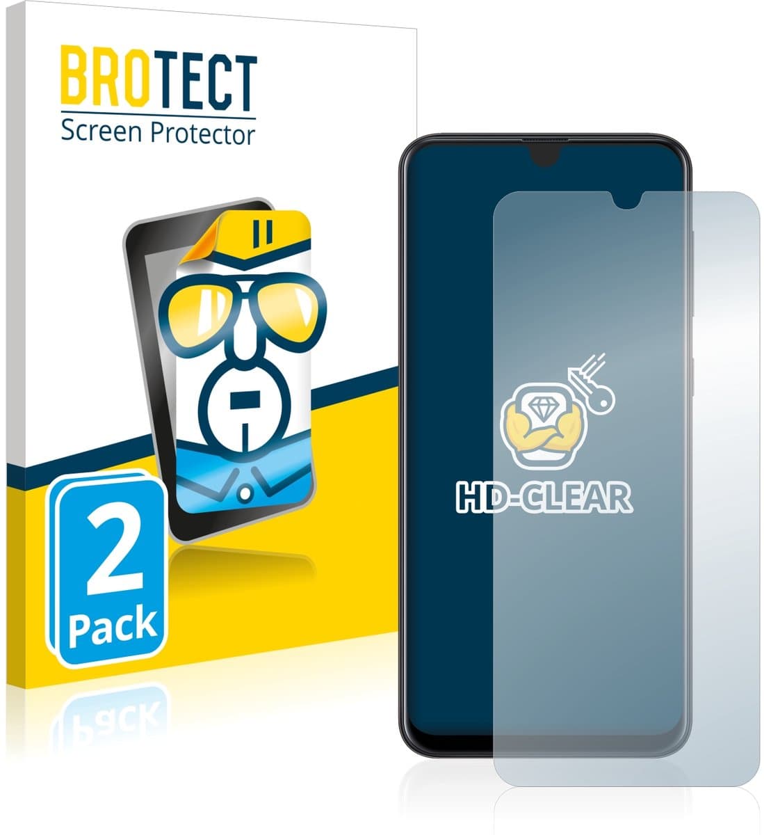 BROTECT - Screenprotector voor Samsung Galaxy A20 - Folie Beschermfolie transparant 2 Stuks