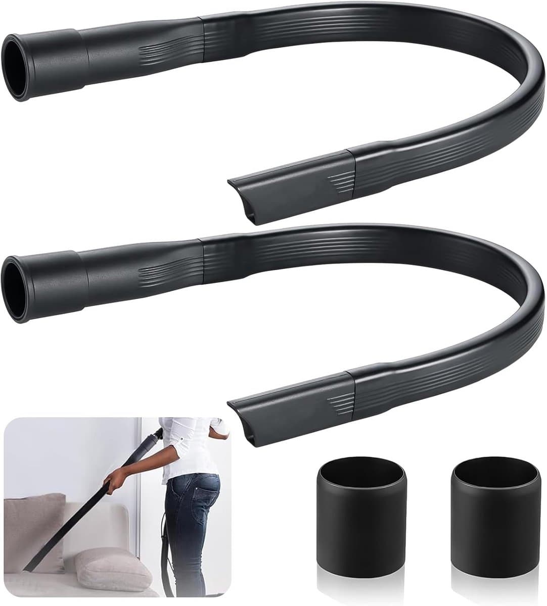 2x Extra Lange Flexibele Spleetborstel voor Stofzuiger (32/35mm) - Diepe Reiniging