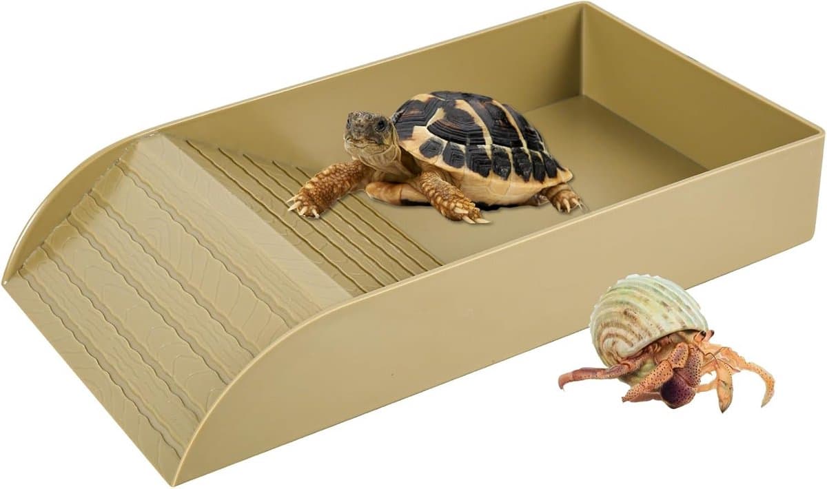 Waterbak Schildpad met Klimhelling - Voerbak en Zonneplatform voor Reptielen en Amfibieën