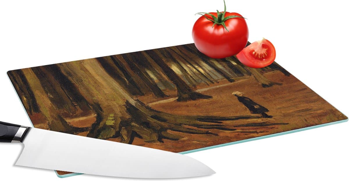 Glazen Snijplank - 28x20 - Meisje in de bossen - Vincent van Gogh - Snijplanken Glas