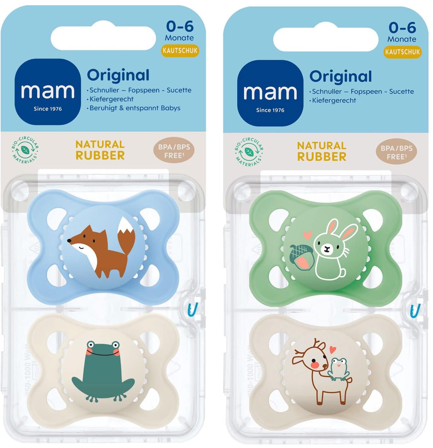 MAM Latex Spenen 0-6 Maanden - Set van 4 met Transportdoosjes