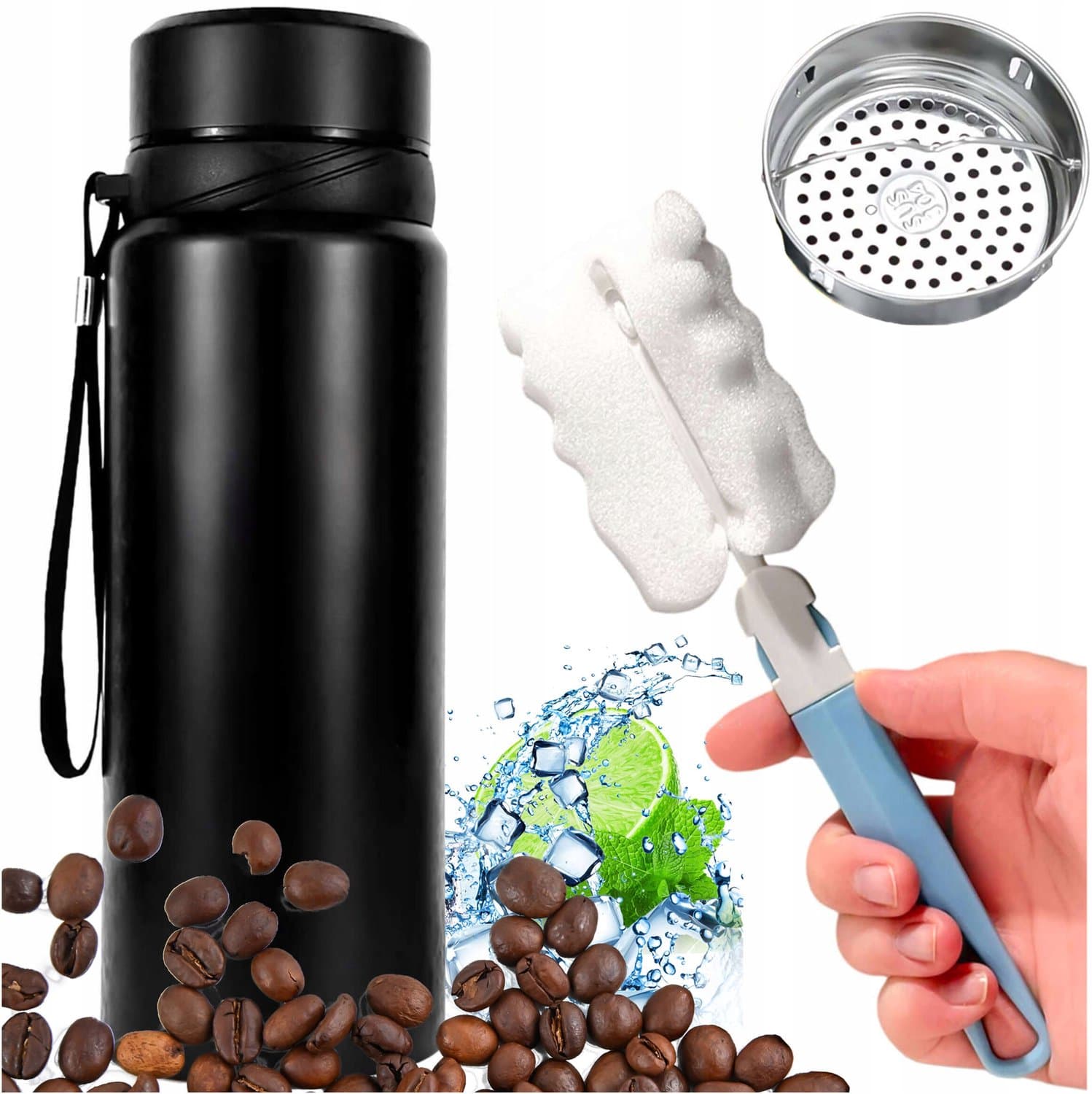 Alogy Thermos Fles 1L met Infuser - Houdt Warmte/Koude Drankjes Tot 24u