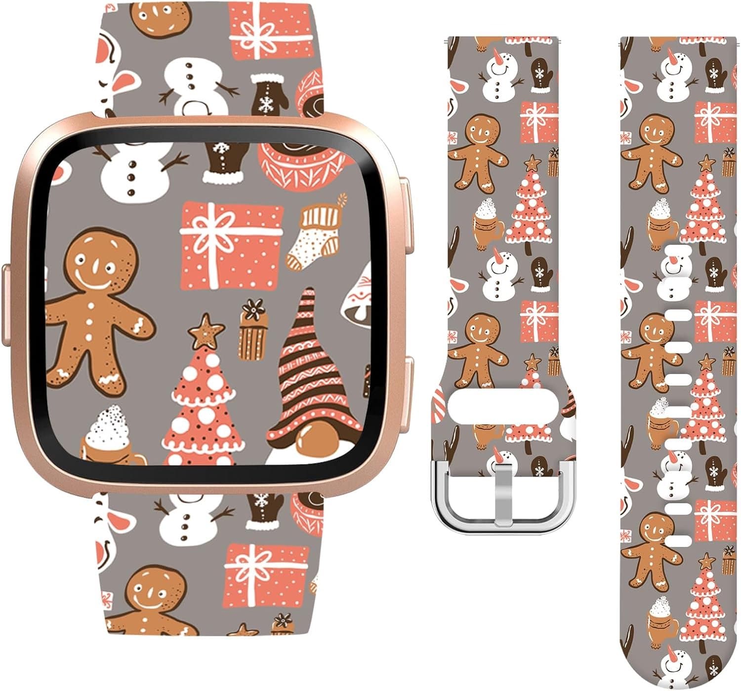 Christmas Holiday Bracelet Compatible with Fitbit Versa / Versa 2/Versa Lite for Women Men, Cute Soft Silicone - ShopVlot