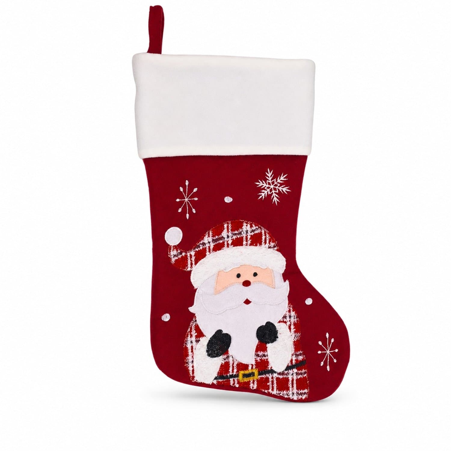 Kerstsokken - Kerstsok met kerstman - Kerstversiering om op te hangen - 100% polyester - 1 stuk - STEGGER