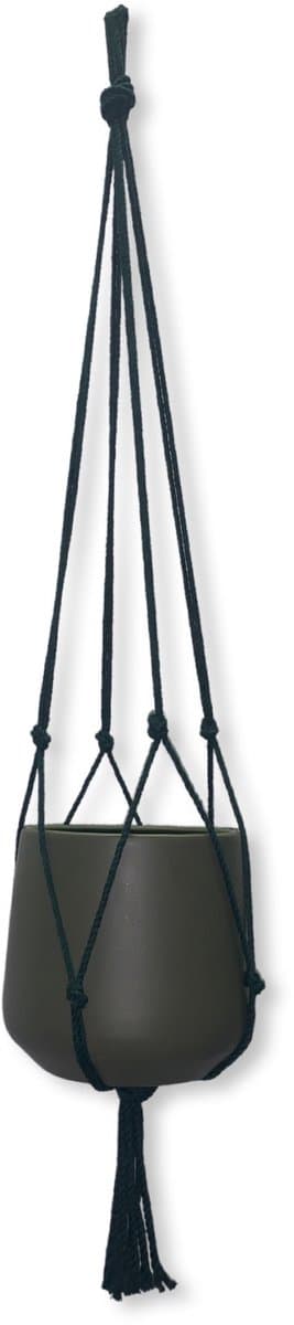 Minimalistische Plantenhanger - Kies kleur en lengte - Donkergroen - 40 cm lang - Katoenkoord - Geschikt voor Pot met Diameter van c.a. 8 cm - Handgemaakt in ons Macramé Atelier - Prijs per Stuk - Let op: Exclusief Pot - Inclusief Verzendkosten