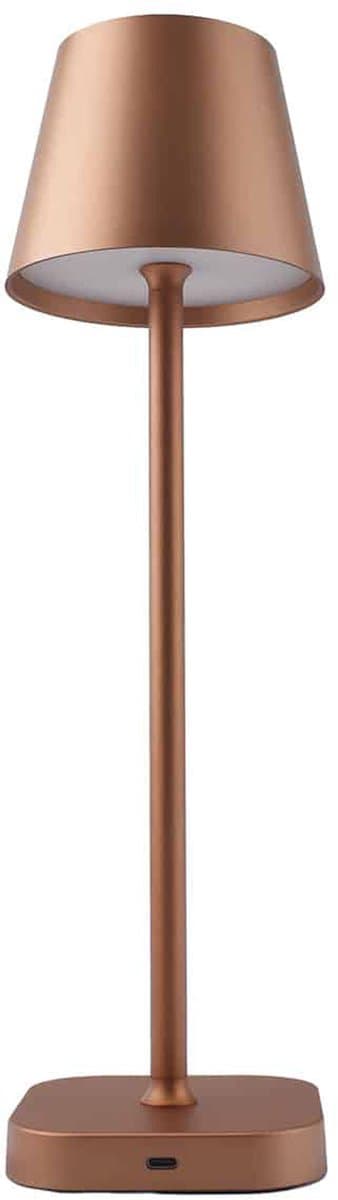 Draadloze Tafellamp voor Binnen en Buiten – Decoratieve en Dimbare Lamp – Oplaadbare Verlichting met 3 Lichtstanden – IP44 – Brons - BREND BR-2228