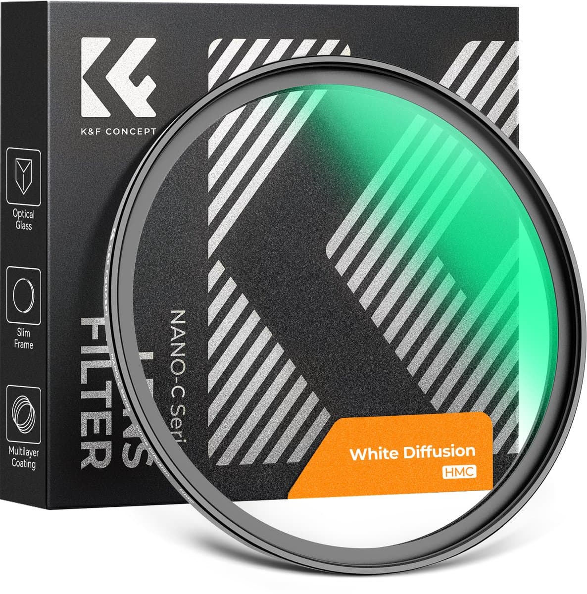 K&F Concept 62mm White Mist Diffusion soft filter Nano-C voor cinematisch dromerig effect