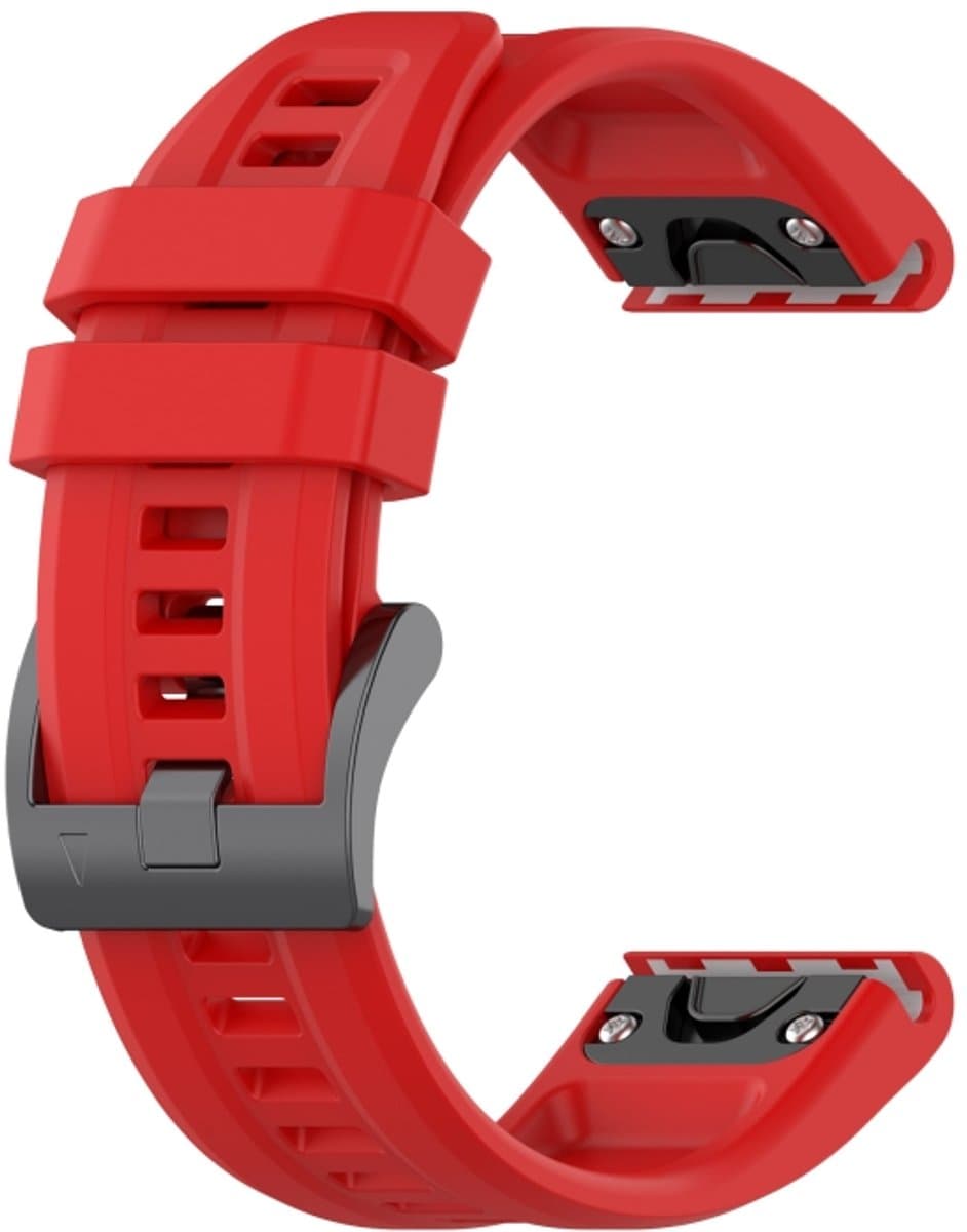 Voor Garmin Fenix 7 22 mm Silicone Solid Color Watch Band (rood)