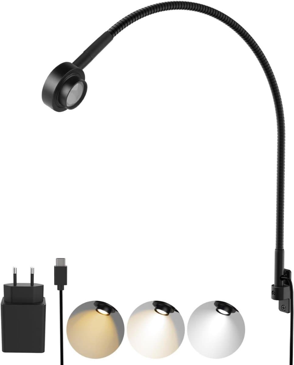 DailySupplies® Bedlampjes Hoofdbord - Leeslampjes met Meerdere Standen - Bedlamp Slaapkamer Volwassenen - Zwart