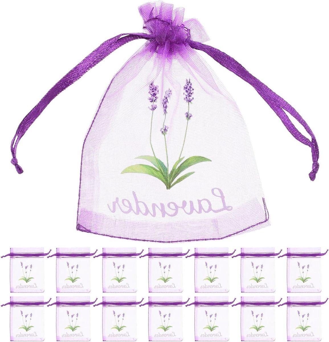 Lege Lavendel Zakjes - Geurzakjes Aromatherapie - Kasten Fris Houden - Ademend Mesh Materiaal - 30 stuks - Paars