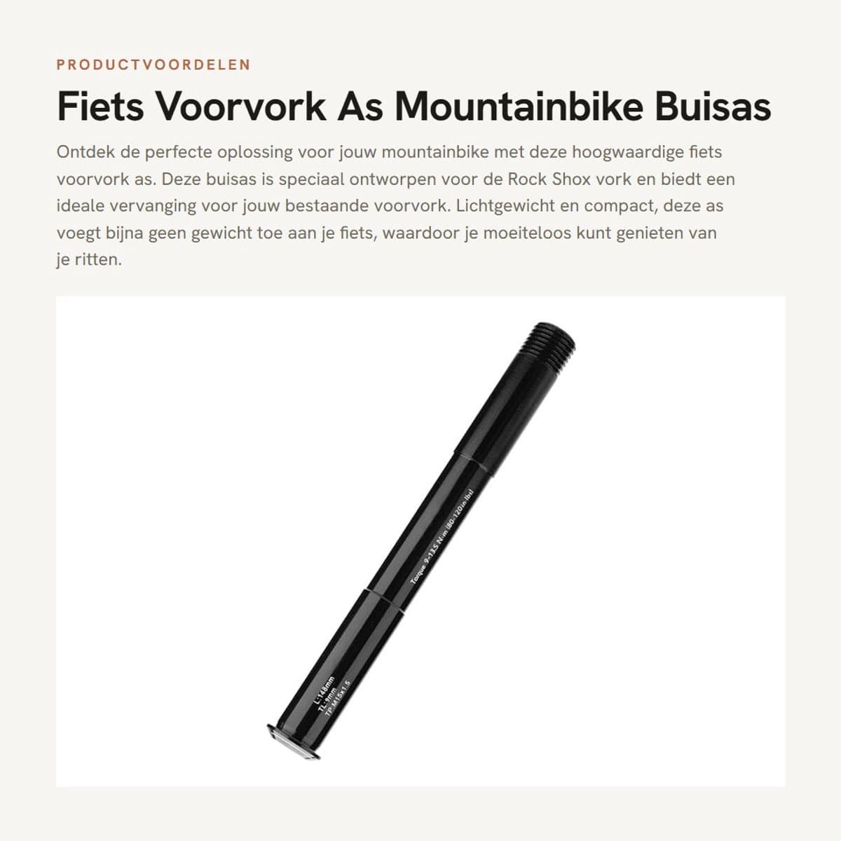 Dailygoods- Voorvorkas Lichtgewicht - Fiets Voornaaf Steekas - Rock Shox Vork - Aluminiumlegering - Eenvoudig te installeren - Corrosie-resistent