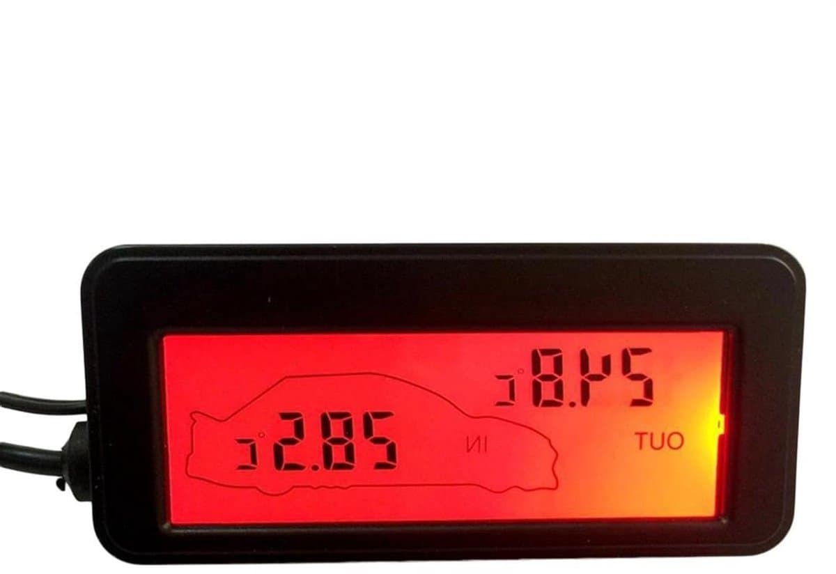 Auto Thermometer - Temperatuurmeter Auto - Interieur Monitoren - Dubbel Weergave - 7.6 x 3.4 x 1.5 cm - Zwart