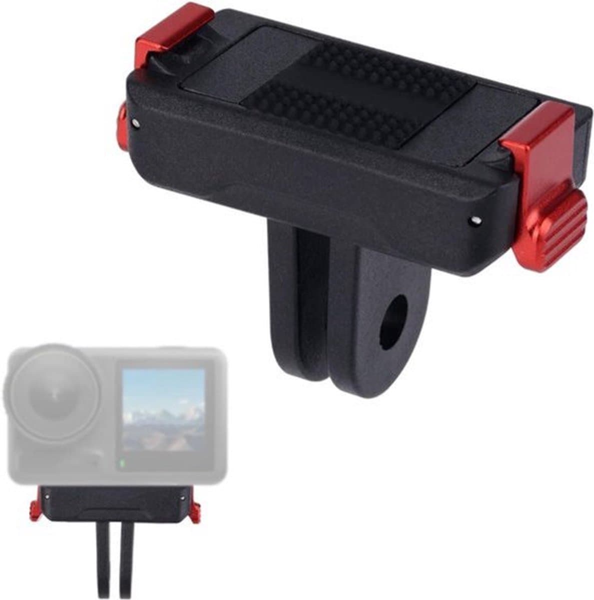 Magnetische Camerabevestiging Veilig Snelontgrendelingsadapter Verlengbasis met Dubbele Klauwen Accessoires voor Actiecamera's - Compatibel met DJI Osmo Action 5 Pro/4/3