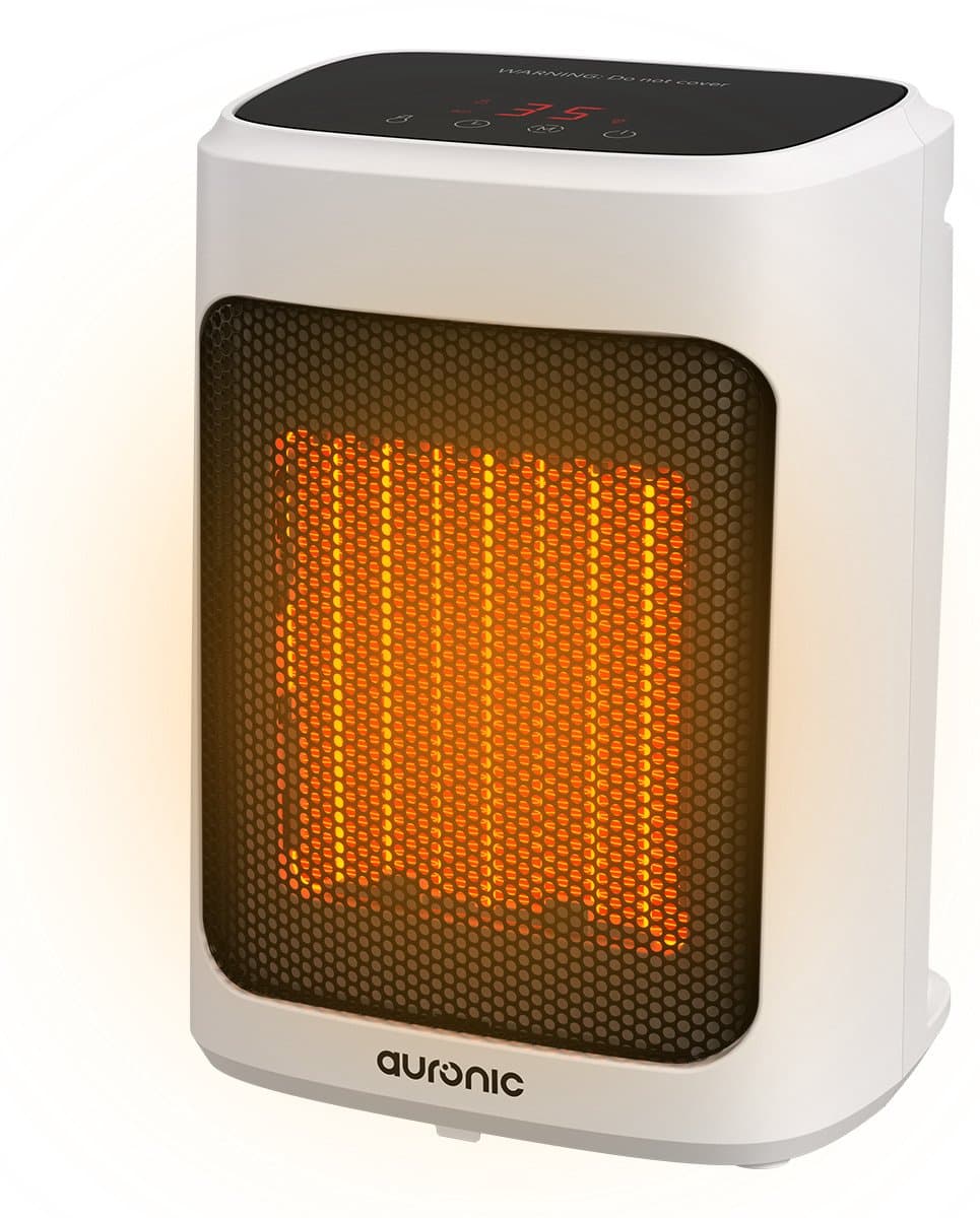Auronic Ventilatorkachel - 2000W – Keramische Kachel met Instelbare Thermostaat en Timer - 3 Warmtestanden - Elektrische kachel - Draagbaar – Wit