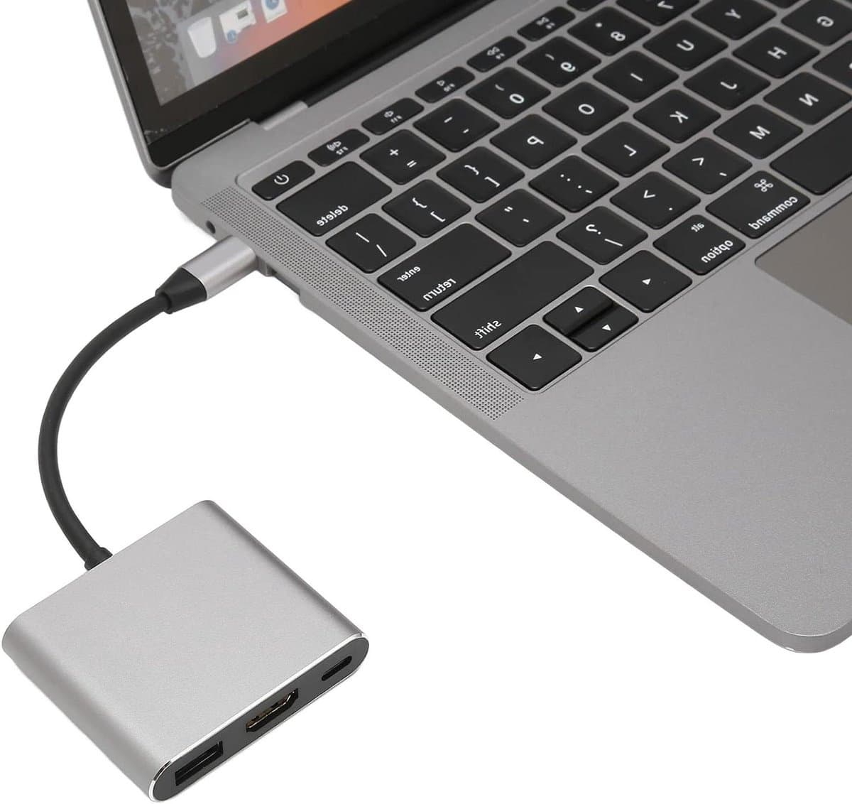 USB-C naar HD Multimedia Interface Hub 4K UHD 3840x2160 30Hz met USB 3.0-poort en PD-snelladingspoort voor laptops, desktops en meerdere systemen - Geen extra driver vereist