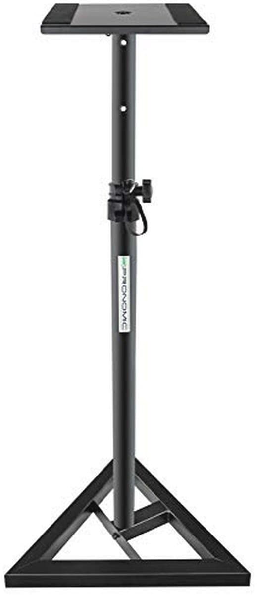 Verstelbaar Statief voor Studio Monitoren - Hoogte 80 cm tot 130 cm, Stabiele Driehoekbasis, Inclusief Rubbervoetjes en Spikes