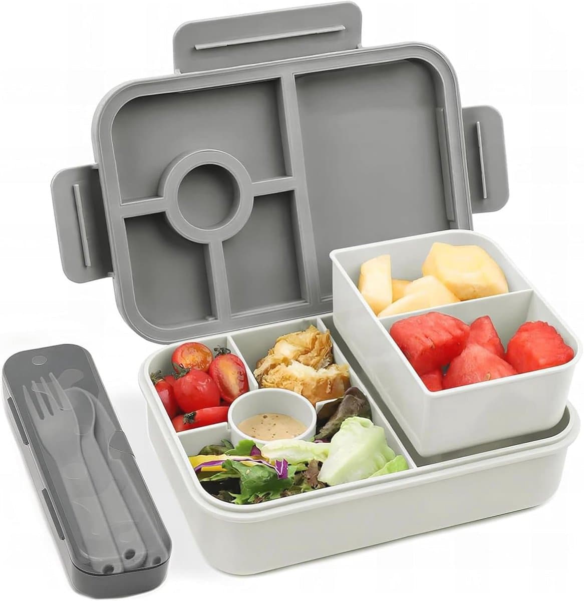 Praktische Lunchbox Met Compartimenten 1300ML - Lekvrije, Magnetron- en Vaatwasserbestendig