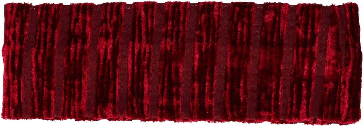 Haarsoires Haarband Stof 7cm - Streep Patroon - Velvet - Rood