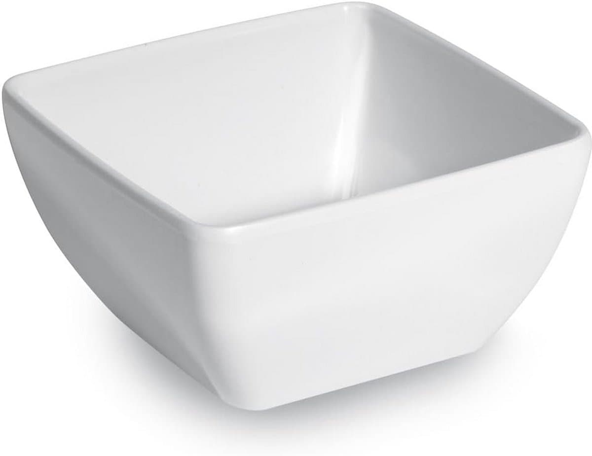 Vierkante Serveerschaal Wit Melamine 19x19x10cm