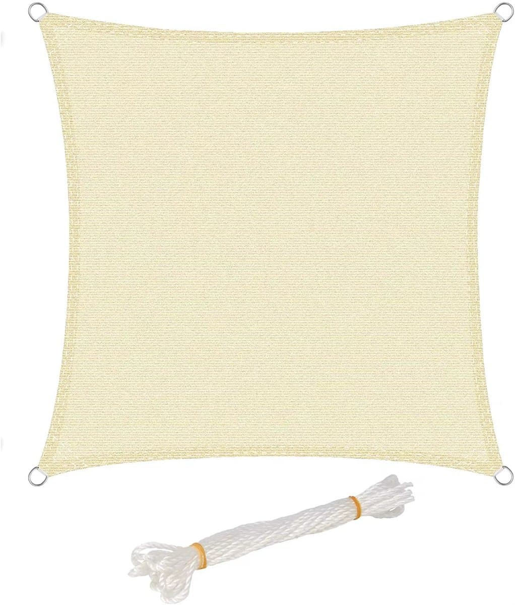 HHHK – Schaduwdoek – Schaduwdoek Rechthoek – Schaduwdoek Vierkant – 3x4 Meter – Crème – Zonnedoek – Zonnewering - Diverse Maten