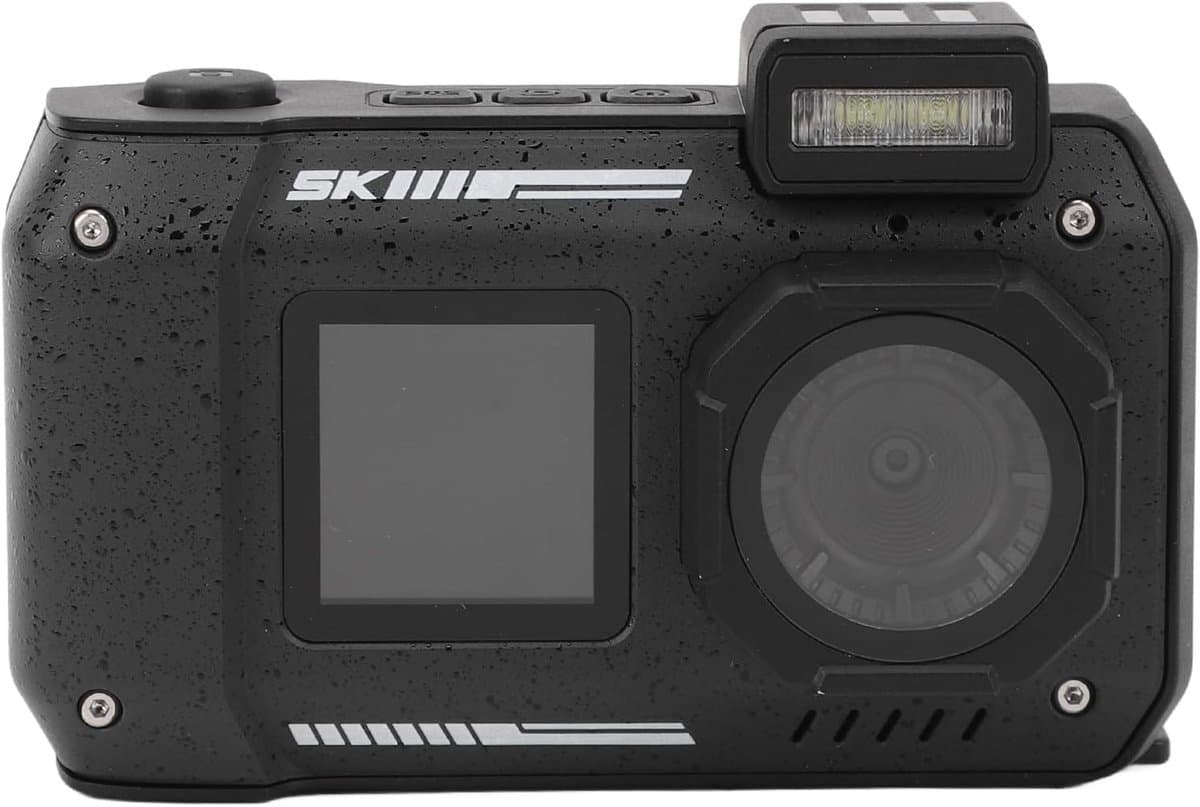 Onderwatercamera - Digitale camera - Duiken en snorkelen - Dubbel scherm - 4K resolutie - Zwart