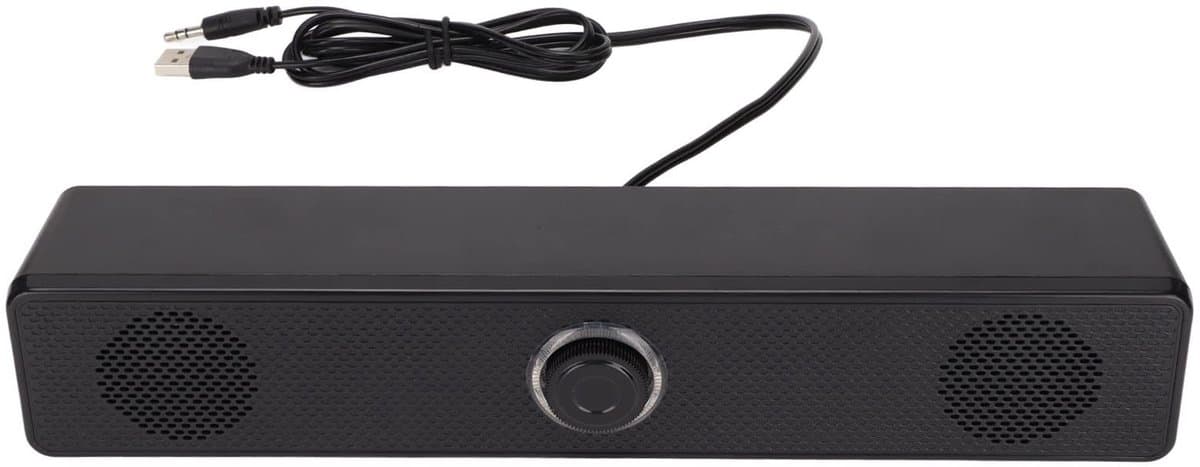 Golden crown - Computer-soundbar - USB-aangedreven - Surround Sound - Zwart - Luidspreker voor pc - Geschikt voor laptop en tablet - 3,5 mm ingang