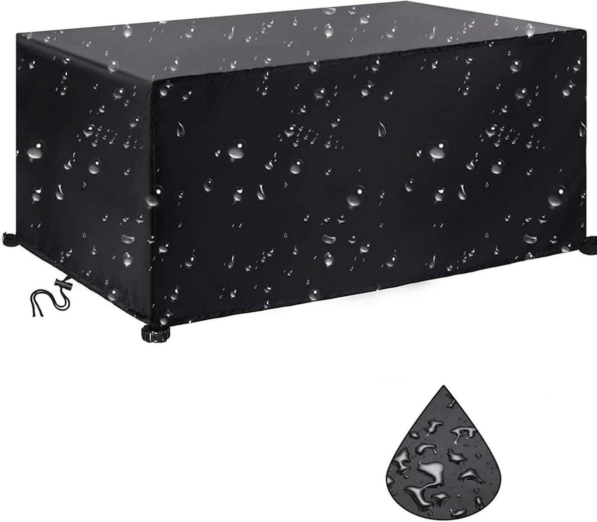 Tuinmeubelhoes - Terrastafelhoes Bankhoes - Meubels Beschermen - Waterdicht UV-bestendig - 220 x 125 x 105 cm - Zwart